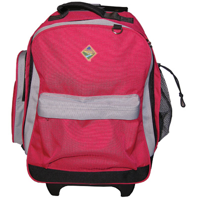 AMERICAN TRAVELER® Rolling Backpack - This freewheel backpack makes traveling with a full load a breeze. Designed with two inline-style wheels and a telescoping handle that allow you to cruise smoothly from place to place. It has spacious pockets for additional storage and convenience. It’s perfect to take to school, weekend vacations, or outdoor activities!